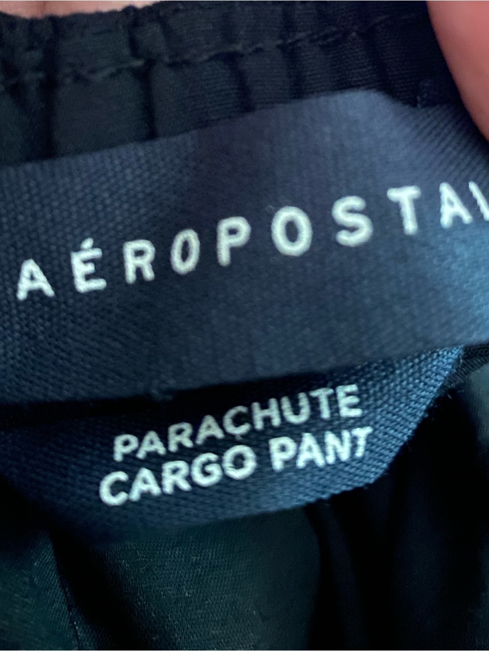 Aeropostale Black Parachute Cargo Pants S Wide Leg Drawstring Streetwear Utility - Picture 7 of 8
